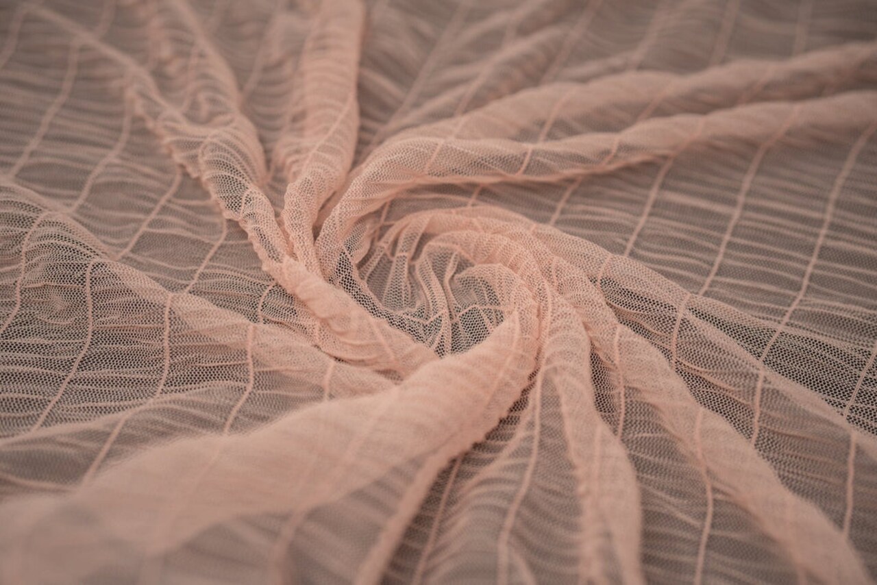 1 Yard Melody Gathered Stretch Mesh Fabric Ideal for Dance Performance Costumes 36/60 Inch Width